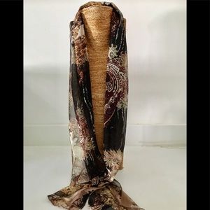 Black flowing accent scarf